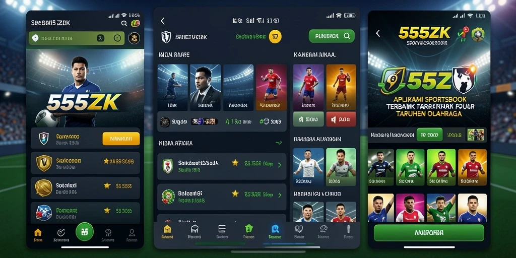 Tampilan utama gameplay taruhan olahraga di 555ZK.