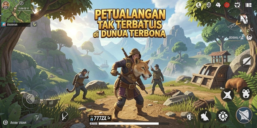 Tangkapan layar menampilkan gameplay seru di dunia terbuka 777ZX.
