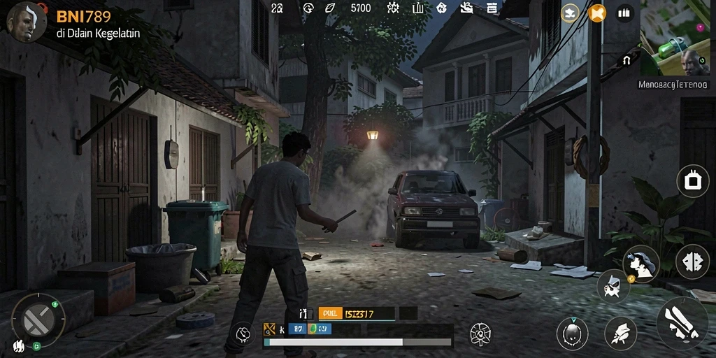 Tampilan gameplay nyata dan mencekam di BNI789.