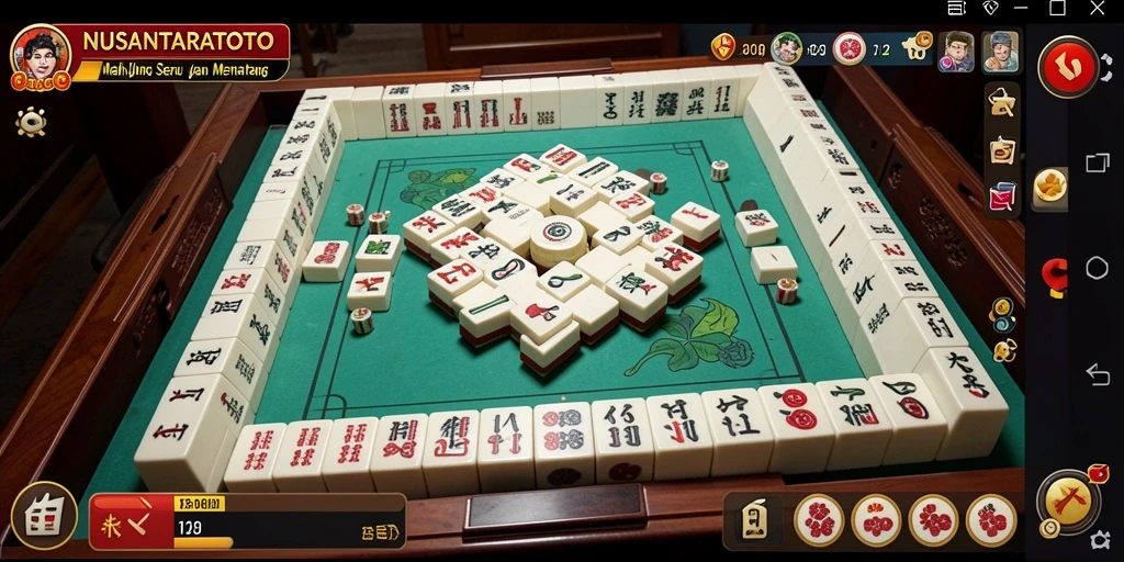 Tangkapan layar gameplay NUSANTARATOTO menampilkan aksi Mahjong yang seru.