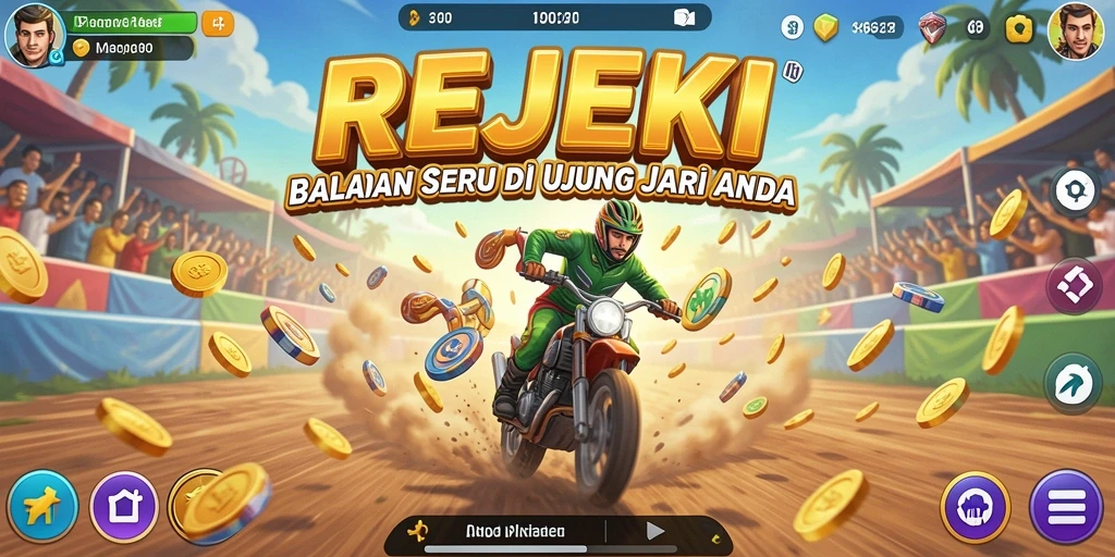 Gameplay balapan yang seru dan menegangkan di REJEKI.