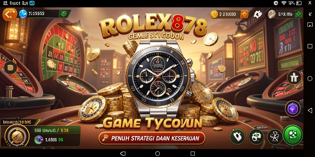 Tampilan gameplay menarik dari ROLEX878 yang menunjukkan pengelolaan bisnis.